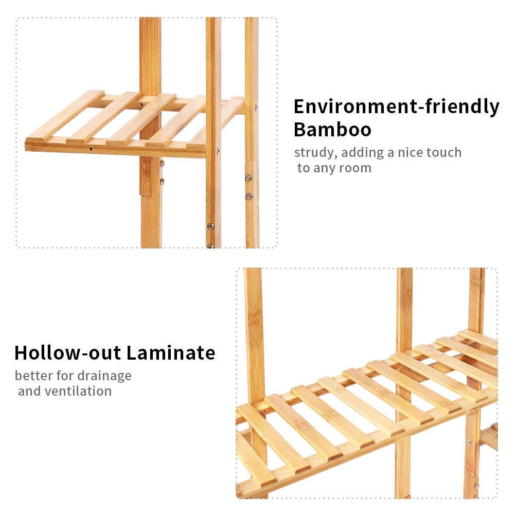 Multi-Tiered Bamboo Plant Stand