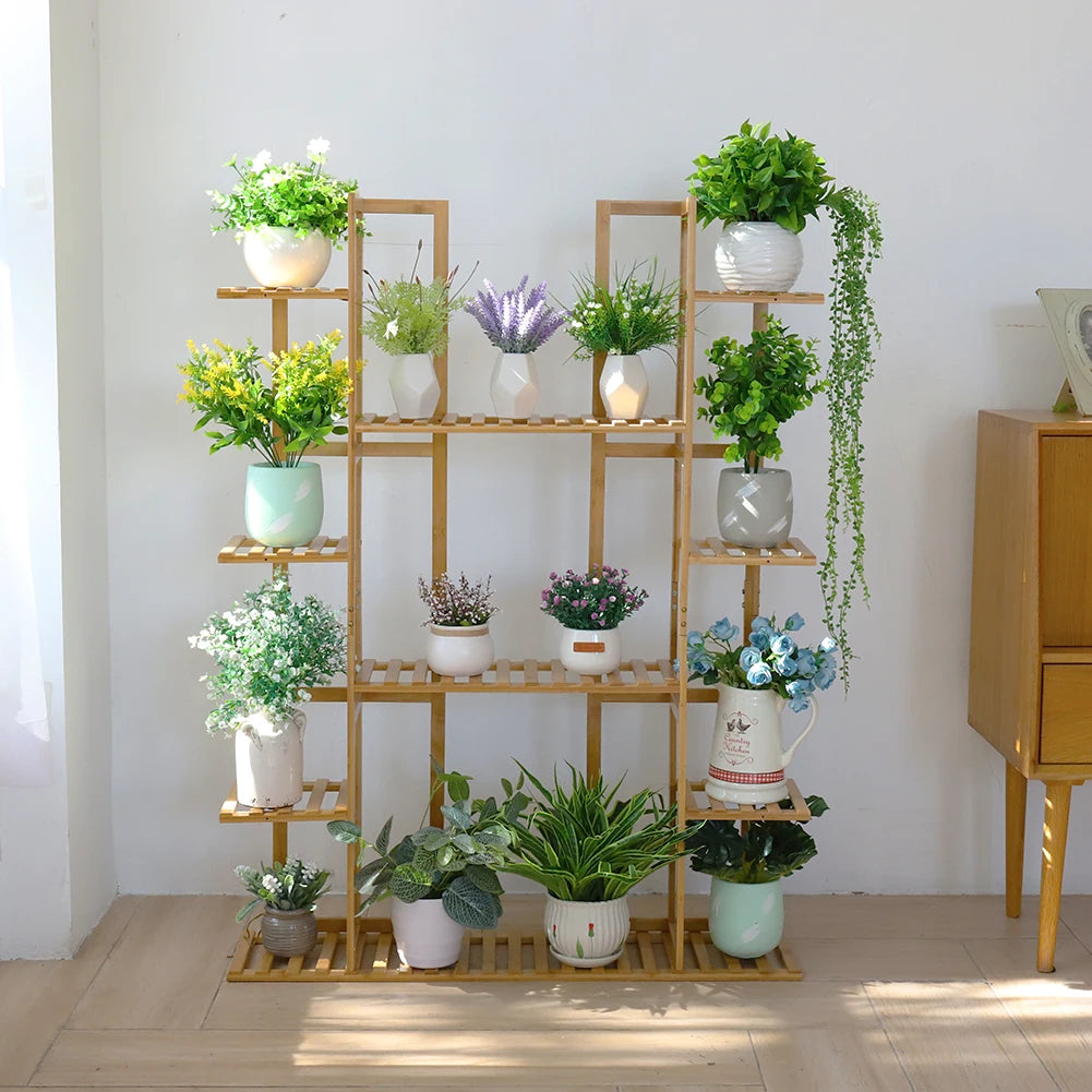 Multi-Tiered Bamboo Plant Stand