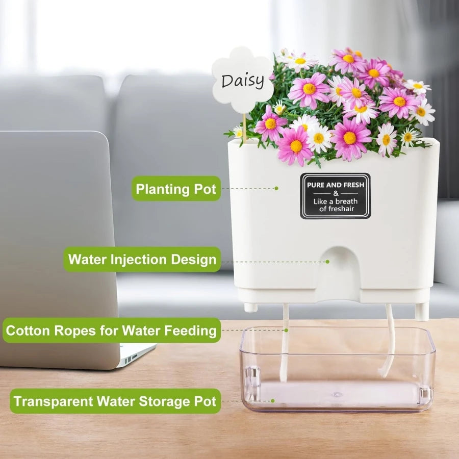 Self-Watering Indoor Planters (Set of 2)
