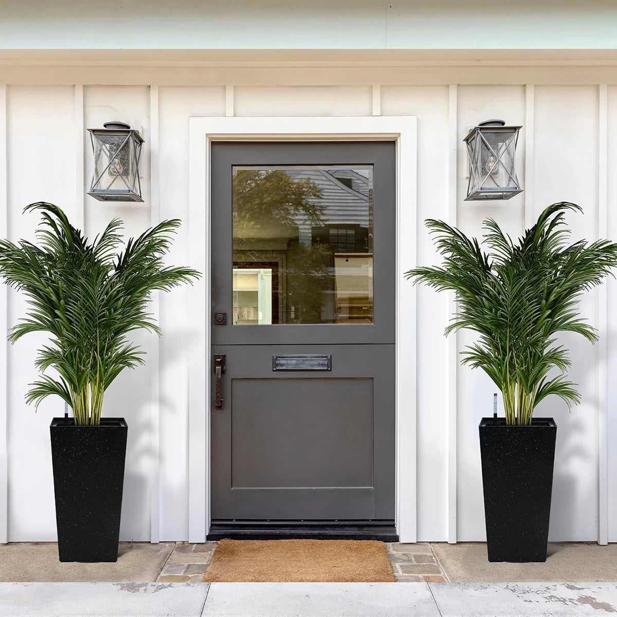 Large Rectangular Planters with Water Monitor (Set of 2)