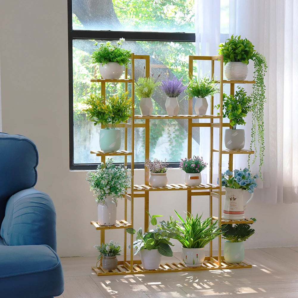9-Tier Extra Large Bamboo Plant Stand