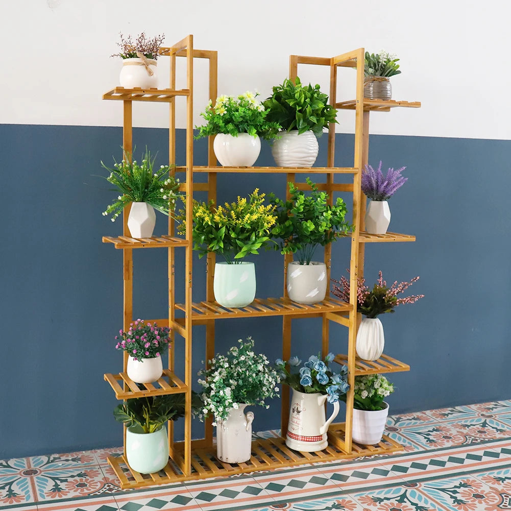 9-Tier Extra Large Bamboo Plant Stand