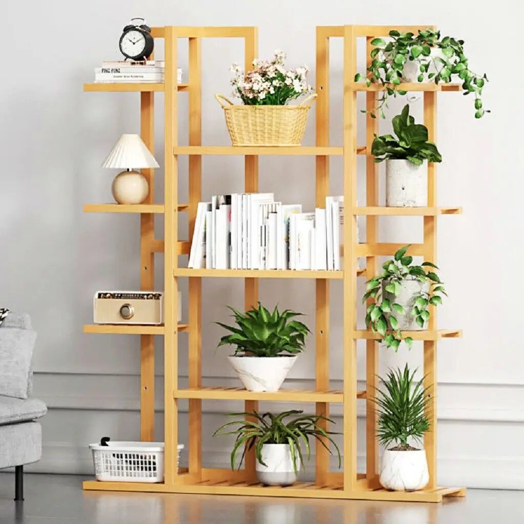 Multi-Tiered Bamboo Plant Stand